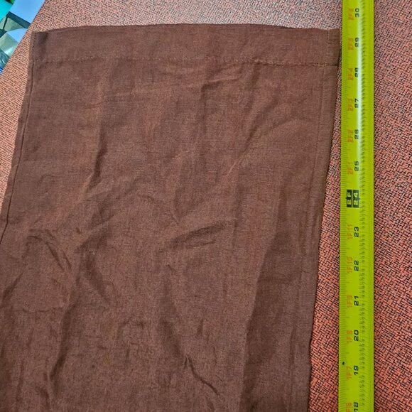 H&M Linen Wide-Leg Pants L Pull On Burgundy High Waist Coastal Lagenlook Scandi - Picture 11 of 12